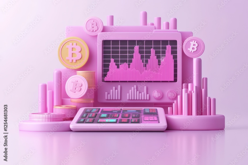 A vibrant pink-themed digital representation of cryptocurrency trends, featuring graphs, Bitcoin symbols, and a smartphone, illustrating modern financial technology. A vibrant pink-themed digital representation of cryptocurrency trends, featuring graphs, Bitcoin symbols, and a smartphone, illustrating modern financial technology.