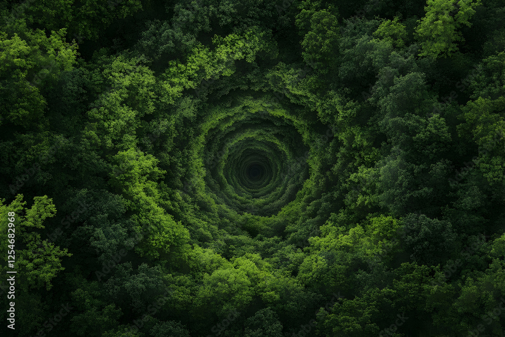 Forest Vortex 3D Illustration