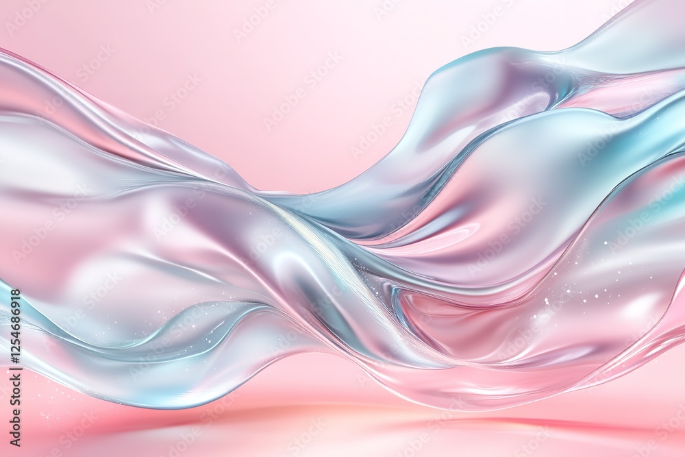 Colorful translucent waves undulate gracefully against a soft pastel background in an artistic display of motion and fluidity Colorful translucent waves undulate gracefully against a soft pastel background in an artistic display of motion and fluidity