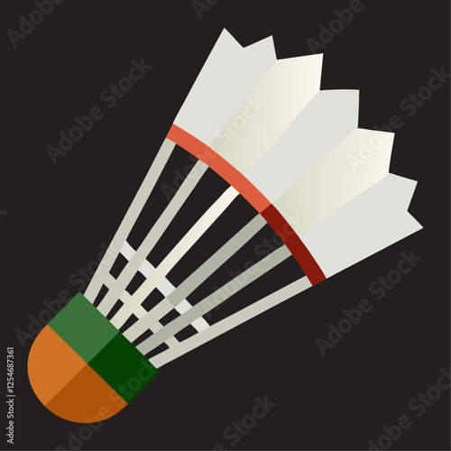 Badminton shuttlecock vector illustration on white background