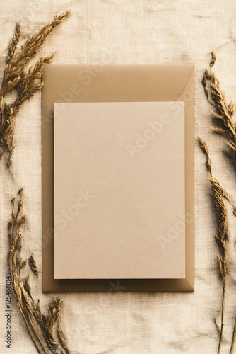 A greeting card with a plain kraft paper background