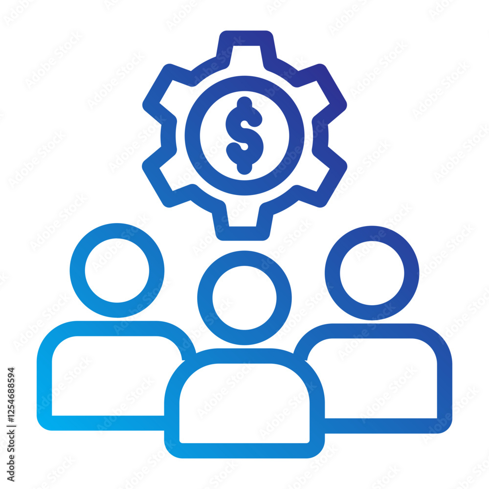 Collaboration Line Gradient Icon Collaboration Line Gradient Icon