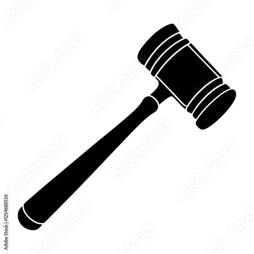 Gavel isolated isolated on vector or white background