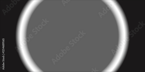 A circle transparent white and black  light spotlight placed on the wall. White Abstract Minimalistic Design Background for Premium Cosmetic Product Display 
