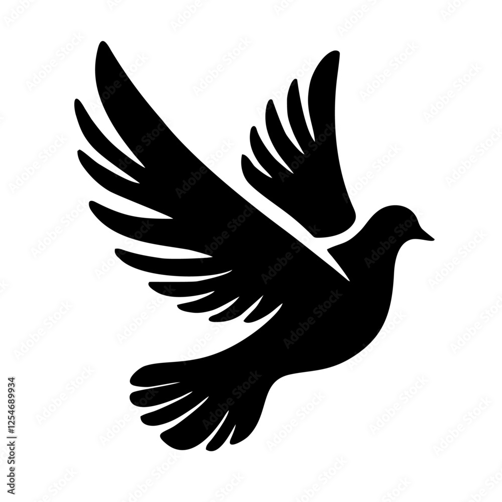 Obraz premium dove vector silhouette of bird flying 