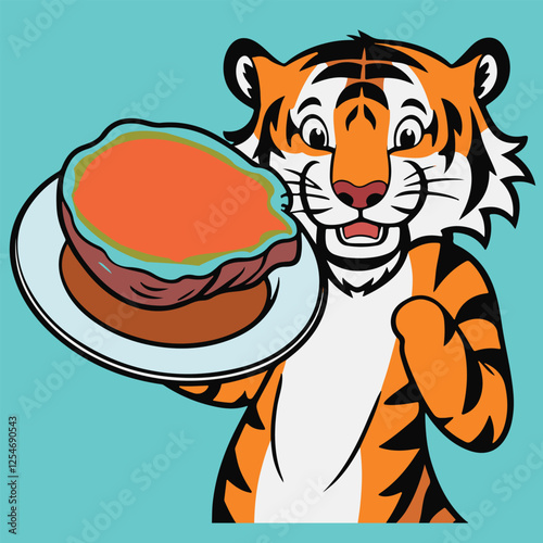 Tiger's Big Dinner Surprise: A Giant Steak Just for Him
