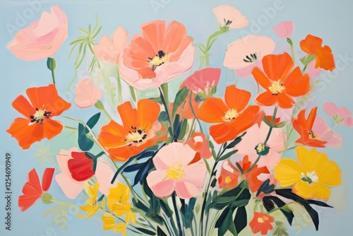 Wallpaper Mural Flower painting backgrounds pattern. Torontodigital.ca