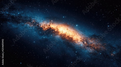 Stunning view of a vibrant galaxy with swirling stars and cosmic dust in deep space