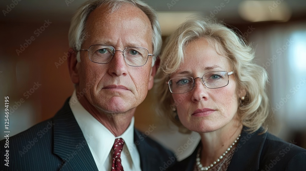 Serious Business Couple Portrait in Office Serious Business Couple Portrait in Office