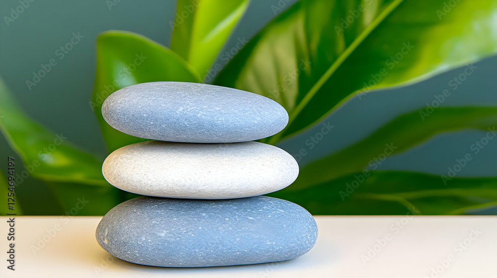 Obraz premium Stack of Smooth Stones Illustration