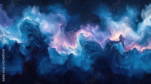 Abstract cosmic nebula with swirling colors in deep space, evoking a sense of wonder and exploration