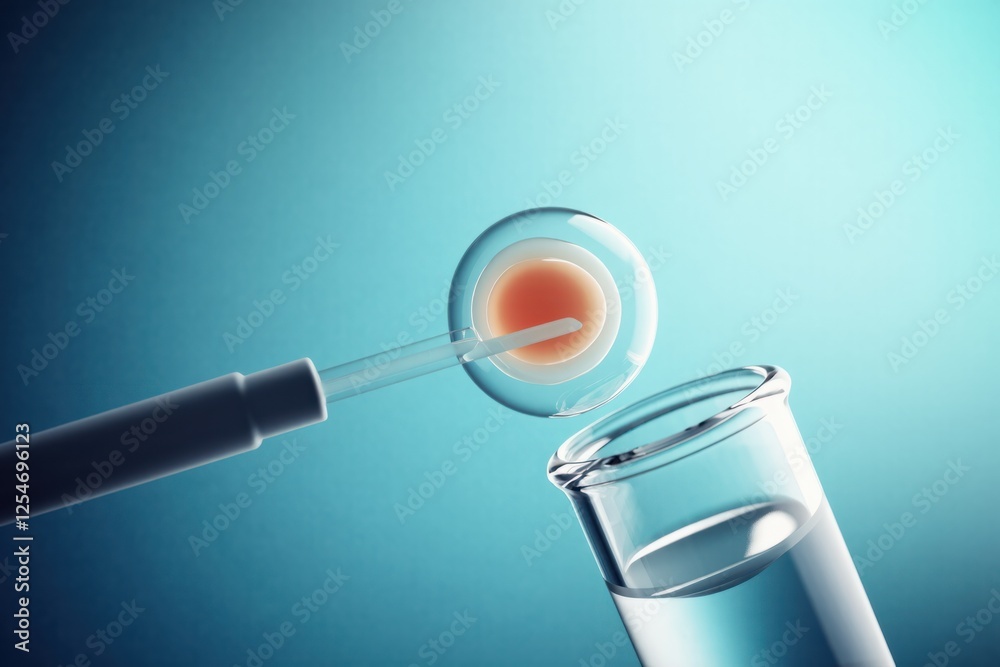 In vitro fertilization process with egg cell  .