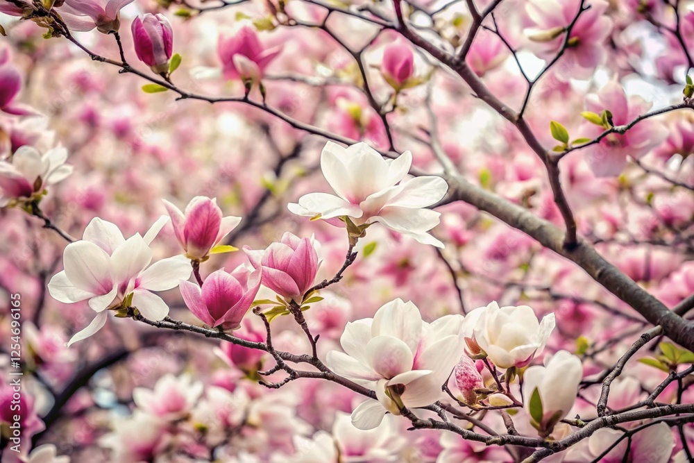 branches filled with blooming cherry blossoms apple blossoms magnolia flowers evoking the beauty and renewal of springtim branches filled with blooming cherry blossoms apple blossoms magnolia flowers evoking the beauty and renewal of springtim