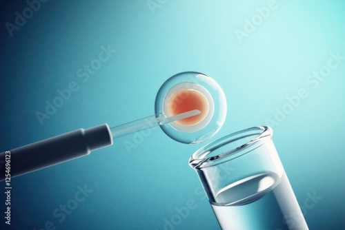 In vitro fertilization process with egg cell  .