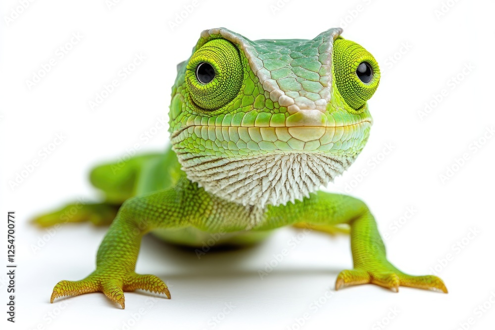 Obraz premium Plumed basilisk lizard posing on white background