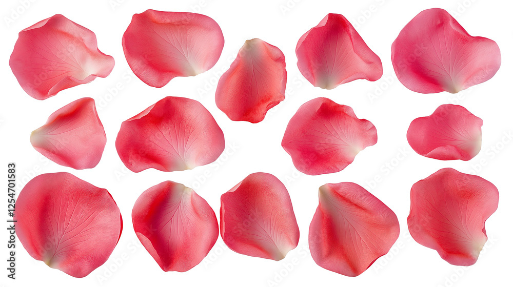 rose petals isolated on transparent white background, clipping path rose petals isolated on transparent white background, clipping path