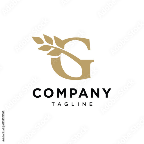 Letter G Wheat Logo Icon Vector