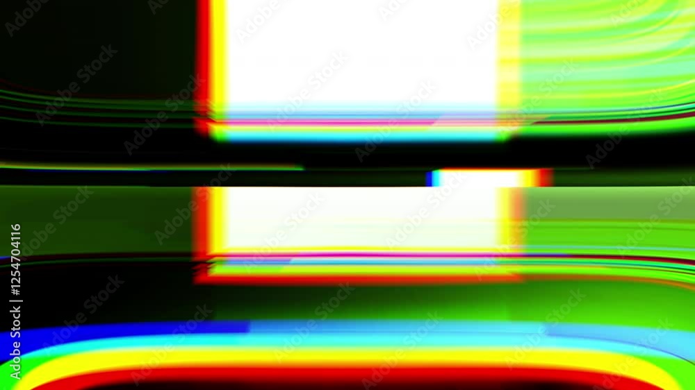 Futuristic glitch transition with chromatic distortion and fast block motion for tech visuals