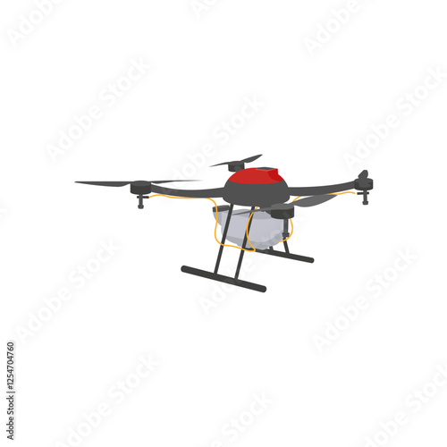 Agricultural Drone, Farming Flat Vector Illustration