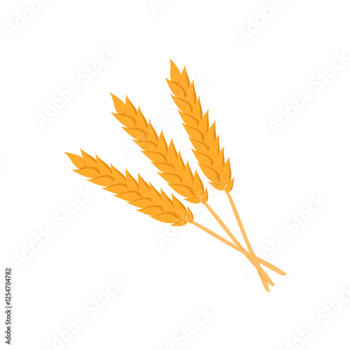 Wheat, Farming Flat Vector Illustration