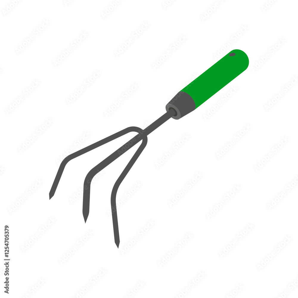 Obraz premium Hand Cultivator, Farming Flat Vector Illustration