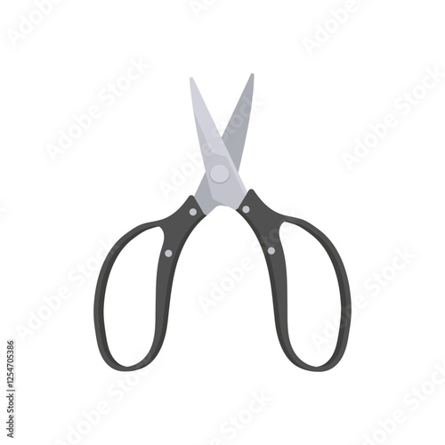 Horticultural Scissor, Farming Flat Vector Illustration