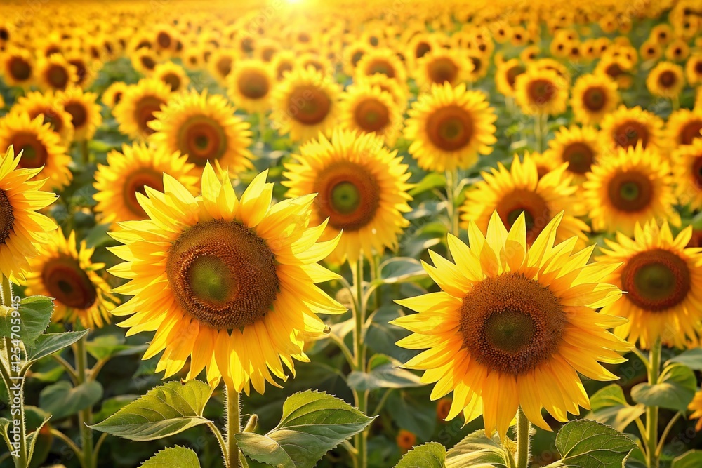 rows of bright yellow sunflowers stretching across a field basking in the warm sunlight and exuding cheerfulness and positivity rows of bright yellow sunflowers stretching across a field basking in the warm sunlight and exuding cheerfulness and positivity