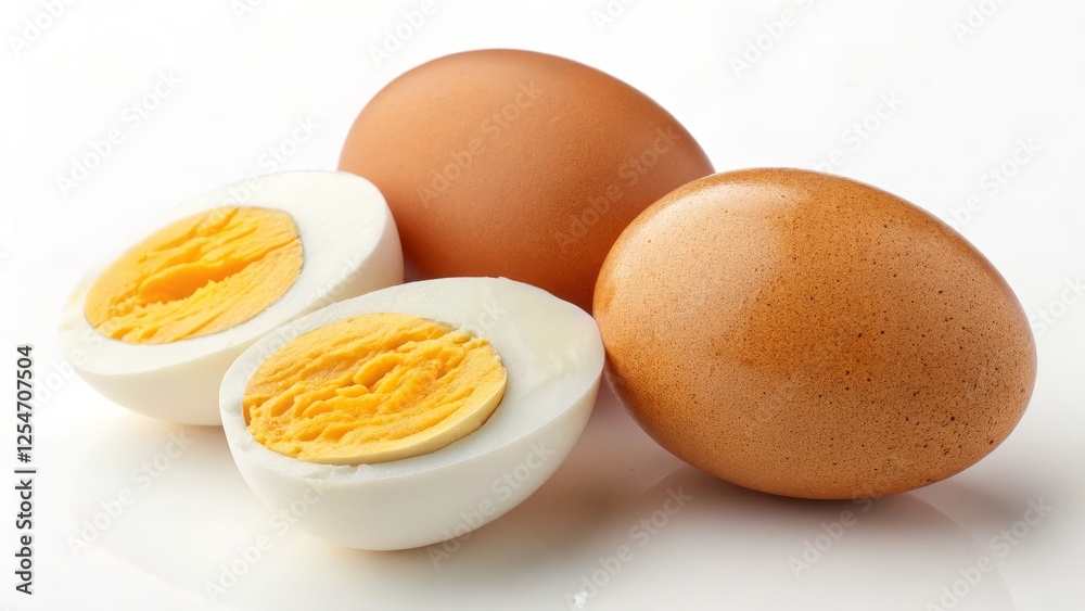 Hard-Boiled Eggs Composition of Two Whole and One Halved Egg Hard-Boiled Eggs Composition of Two Whole and One Halved Egg
