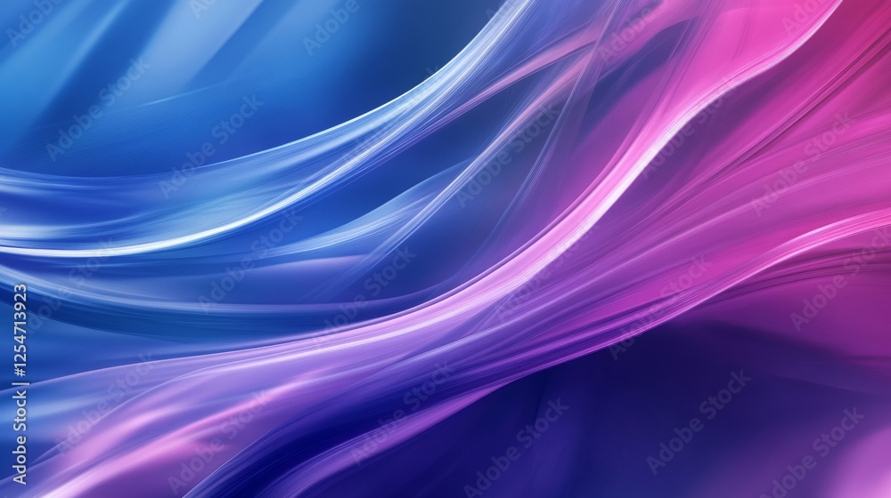 Obraz premium Abstract blue and pink flowing waves create dynamic background