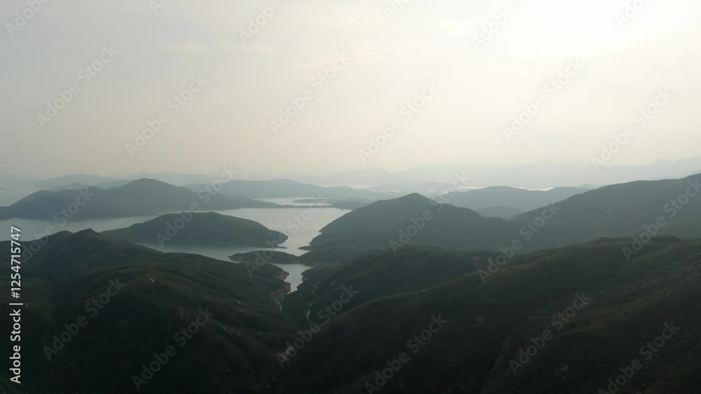 Drone shot of Sai Kung islands in Hong Kong at day light Drone shot of Sai Kung islands in Hong Kong at day light