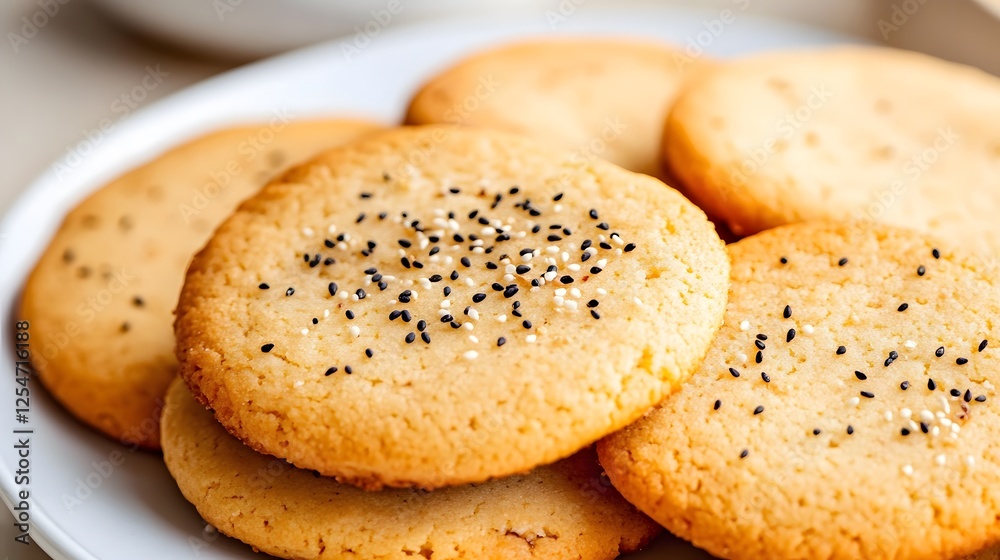 Deliciously golden Black Sesame Cookies, Generative AI
