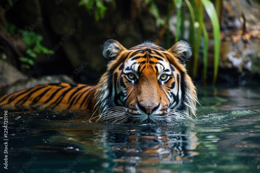 Tiger in water wildlife animal mammal. Tiger in water wildlife animal mammal.