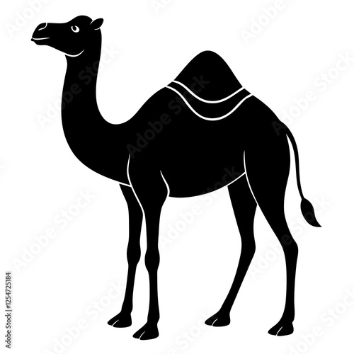 Camel with a hump silhouette vector illustration 