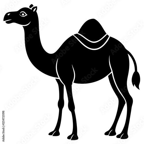 Camel with a hump silhouette vector illustration 