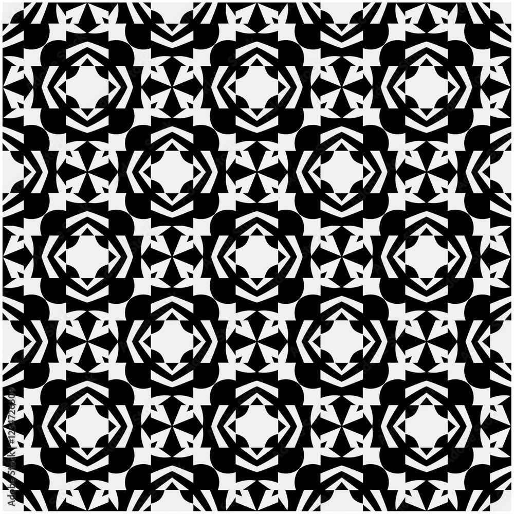 Seamless pattern with repeating abstract shapes.Black and white texture.Design element for prints, decoration, cover, textile,wallpaper, background, wrapping paper, clothing, fabric, package, cards. Seamless pattern with repeating abstract shapes.Black and white texture.Design element for prints, decoration, cover, textile,wallpaper, background, wrapping paper, clothing, fabric, package, cards.