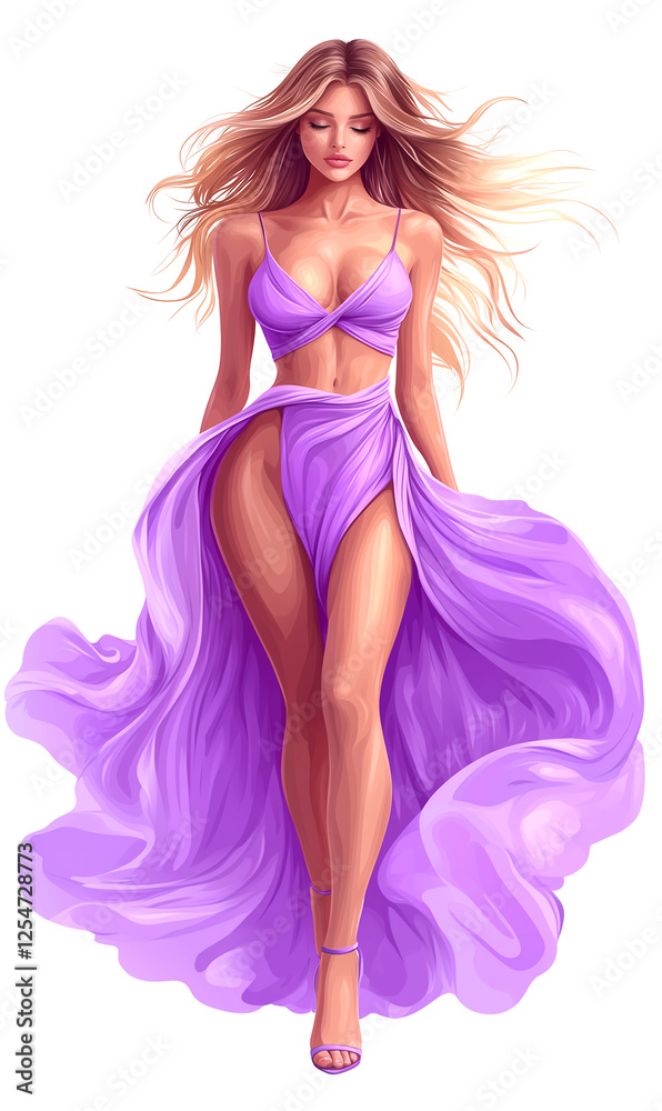 Illustration of Stylish fashion models. Pretty young girls. Fashion girls Sketch Illustration of Stylish fashion models. Pretty young girls. Fashion girls Sketch
