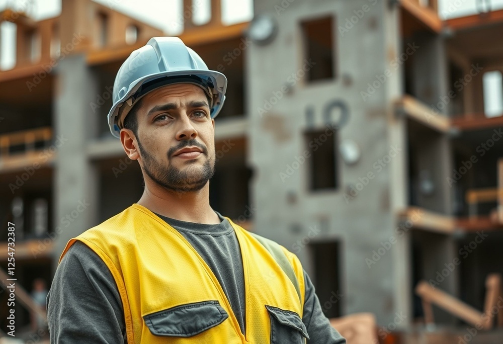 Male constructor worker on a construction site Male constructor worker on a construction site