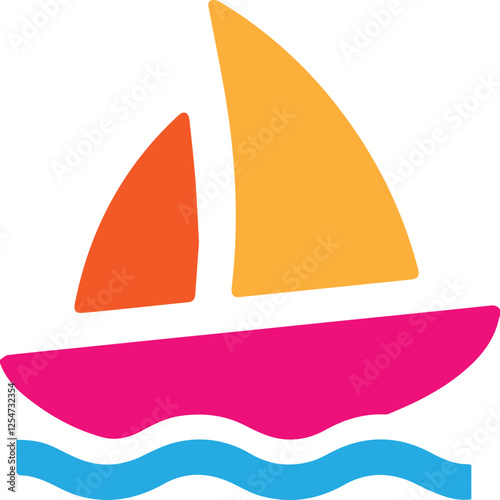 boat art with colorful design