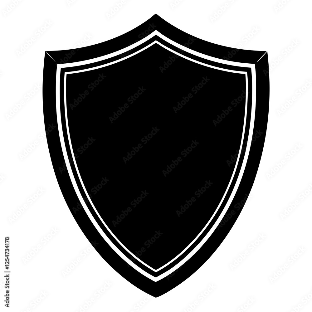 Shield with a top edge silhouette vector illustration Shield with a top edge silhouette vector illustration