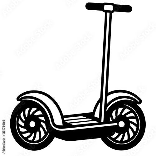 Segway with a foot platform silhouette vector illustration 