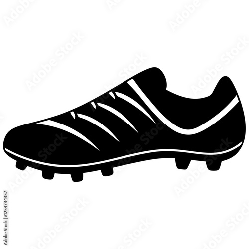 Soccer cleat with a sole design silhouette vector illustration 