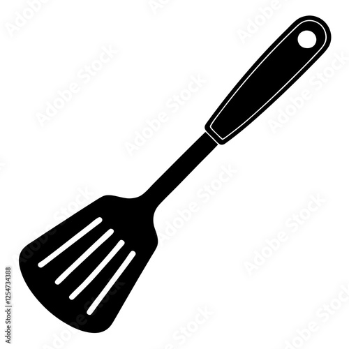 Spatula with a flipping end silhouette vector illustration 