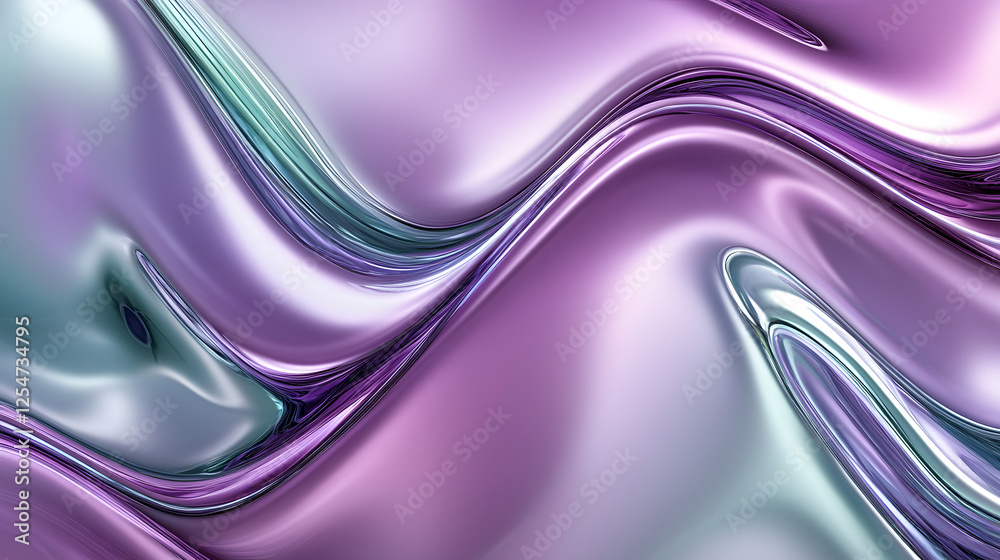Obraz premium Purple and blue abstract background with a mystical fusion of iridescent colors and shapes