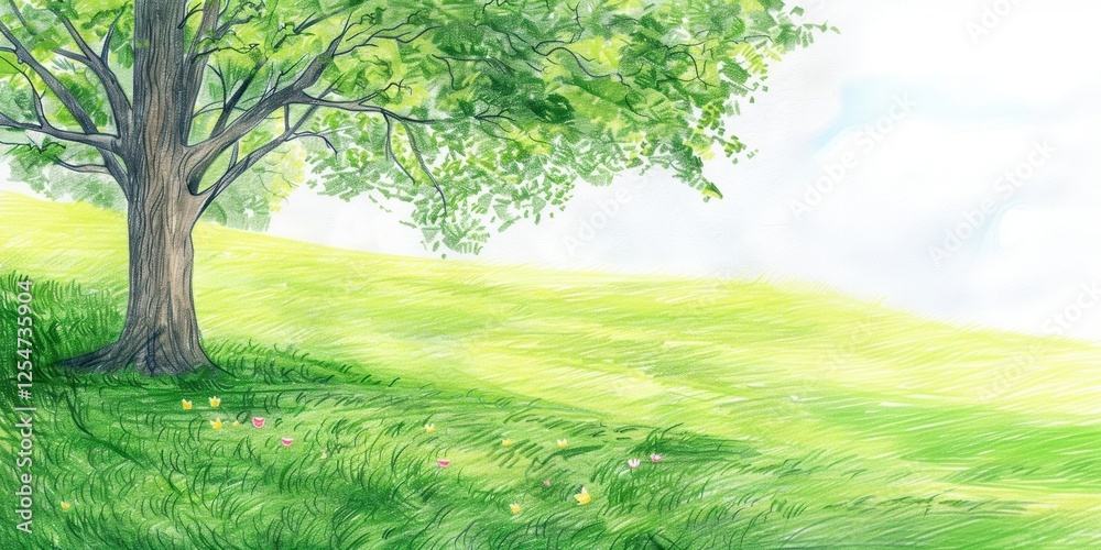 Obraz premium Park in spring tree background landscape.