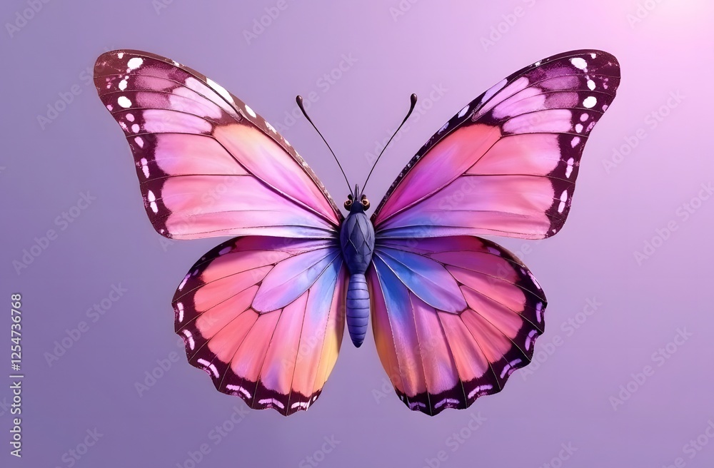 Beautiful butterfly on a soft purple background, with a place for text Beautiful butterfly on a soft purple background, with a place for text