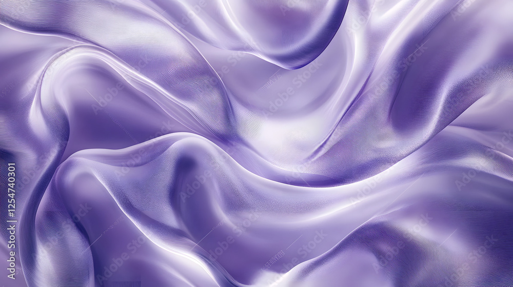 Fototapeta premium Purple silk fabric background with fresh tulips for elegant floral composition