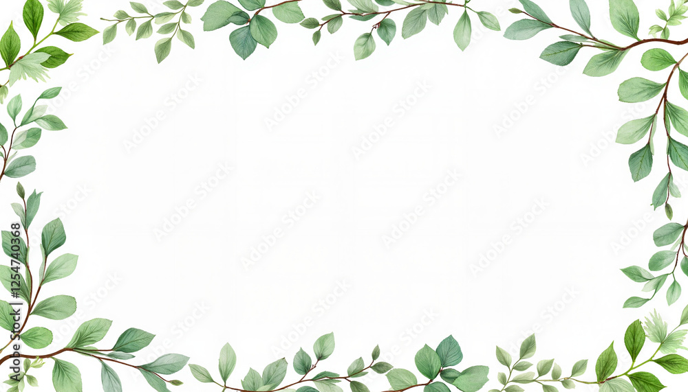 Eucalyptus wedding border design with greenery, nature-inspired elegance Eucalyptus wedding border design with greenery, nature-inspired elegance