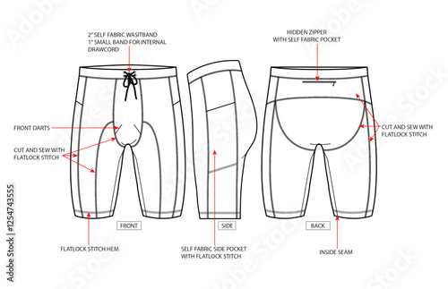 Cycling Shorts Technical Tech pack.