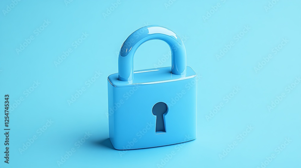 Bright Blue Padlock on a Vibrant Blue Background Symbolizing Security and Protection in Digital Life Bright Blue Padlock on a Vibrant Blue Background Symbolizing Security and Protection in Digital Life