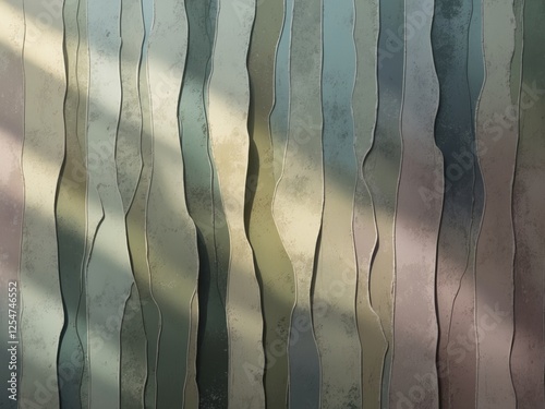 Abstract textured background with vertical lines and soft shadows in muted tones